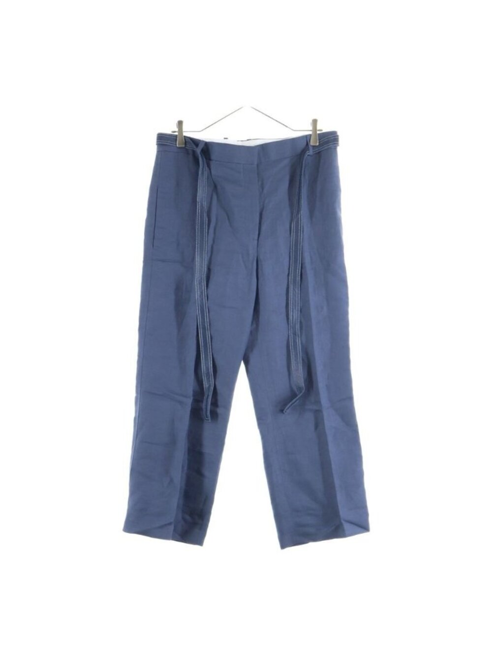 Celine Wide Pants with Belt Navy Linen